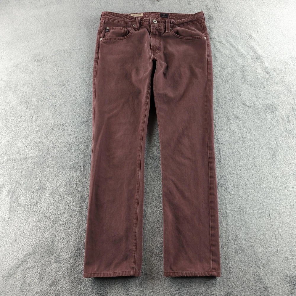 AG Adriano‎ Goldschmied Matchbox Jeans Mens 32x32 Red Slim Straight Denim USA
